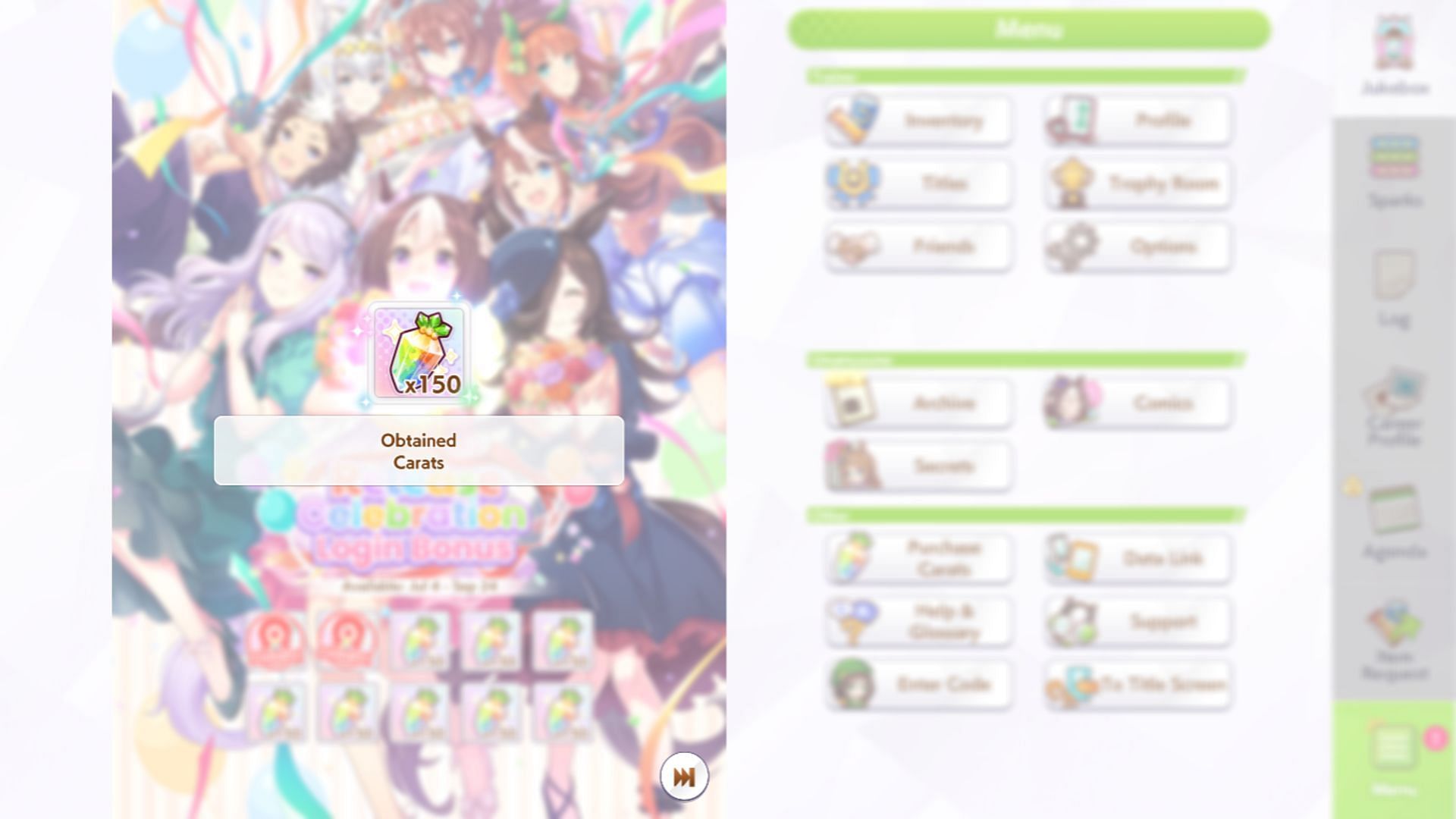 Carats in Umamusume: Pretty Derby (Image via Cygames, Inc.)